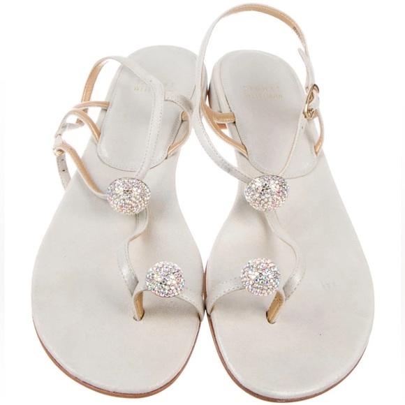 STUART WEITZMAN
Leather Glitter Accents T-Strap Sandals
Size: 9.5 - Picture 3 of 4